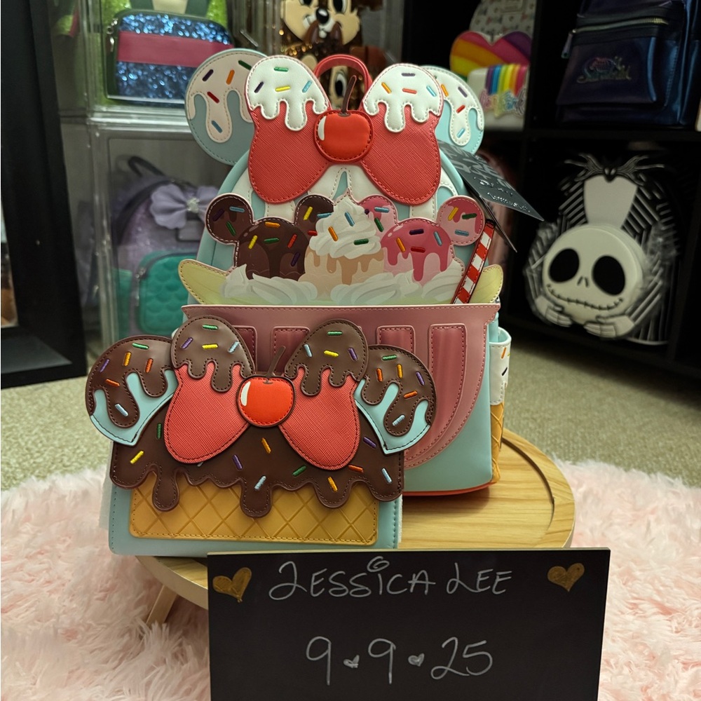 Minnie sweet treats Loungefly bag and wallet